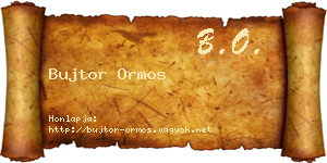 Bujtor Ormos névjegykártya